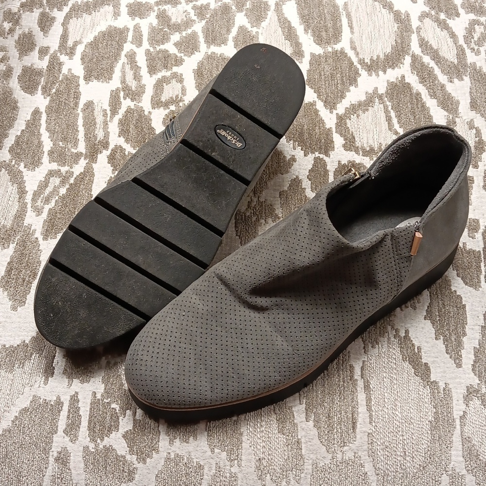 Dr. Scholl's Slip-on Faux Leather Sneaker Gray Shoes Women's Size 7.5M - Picture 3 of 5